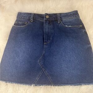 PAIGE Dark Blue Denim Mini Skirt